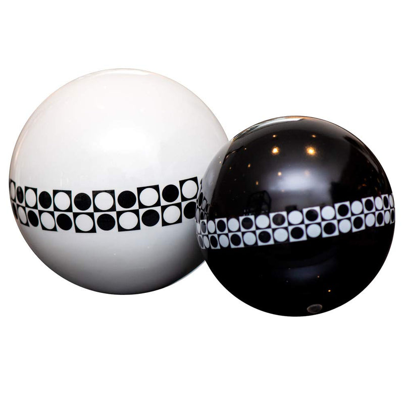 Eclante Decorative Sphere Sculpture | Black, White and Black Pattern