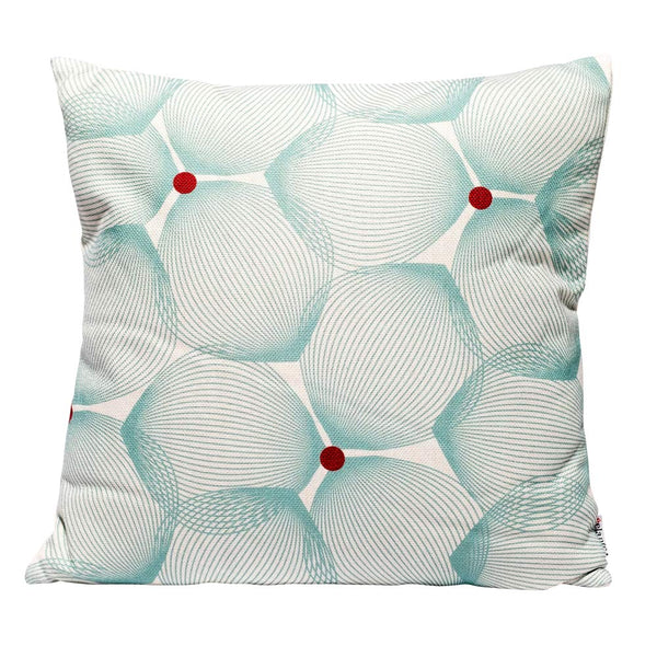 Eclante Efizzy Throw Pillow | Off White and Turquoise