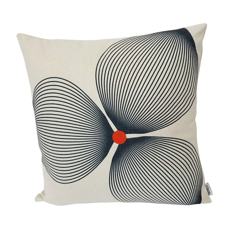 Eclante Estella Throw Pillow | Off White and Black