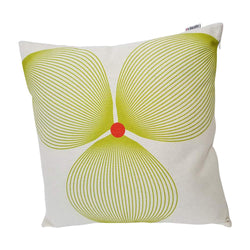 Eclante Estella Throw Pillow | Off White and Lemon Green