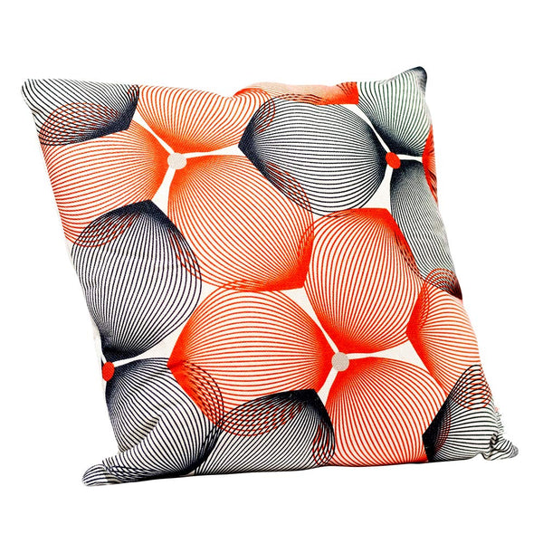 Eclante Efizzy Throw Pillow | Off White, Black and Red