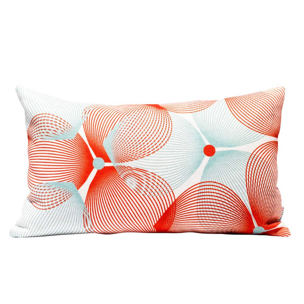 Eclante Efizzy Throw Pillow | Off White, Red and Turquoise