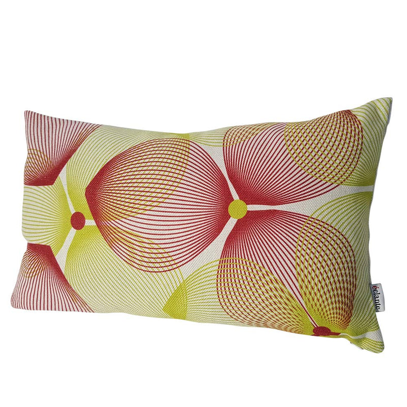 Eclante Efizzy Throw Pillow | Off White, Lemon Green and Burgundy