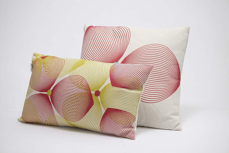 Eclante Efizzy Throw Pillow | Off White, Lemon Green and Burgundy