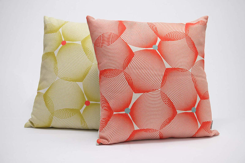 Eclante Efizzy Throw Pillow | Off White and Red