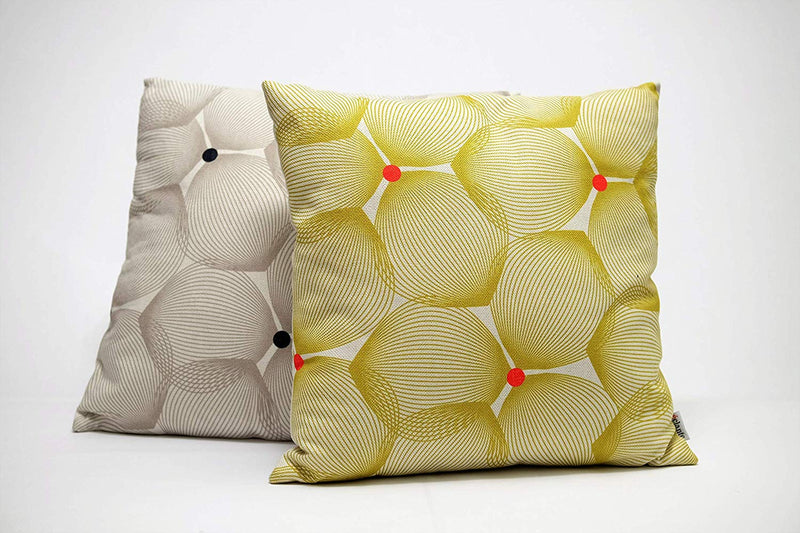 Eclante Efizzy Throw Pillow| Off White and Lemon Green